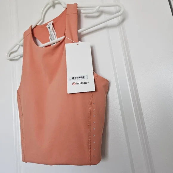NWT Lululemon Swift Speed Cropped Tank TopB/C Cup Coral Kiss Size 2 - Picture 9 of 16